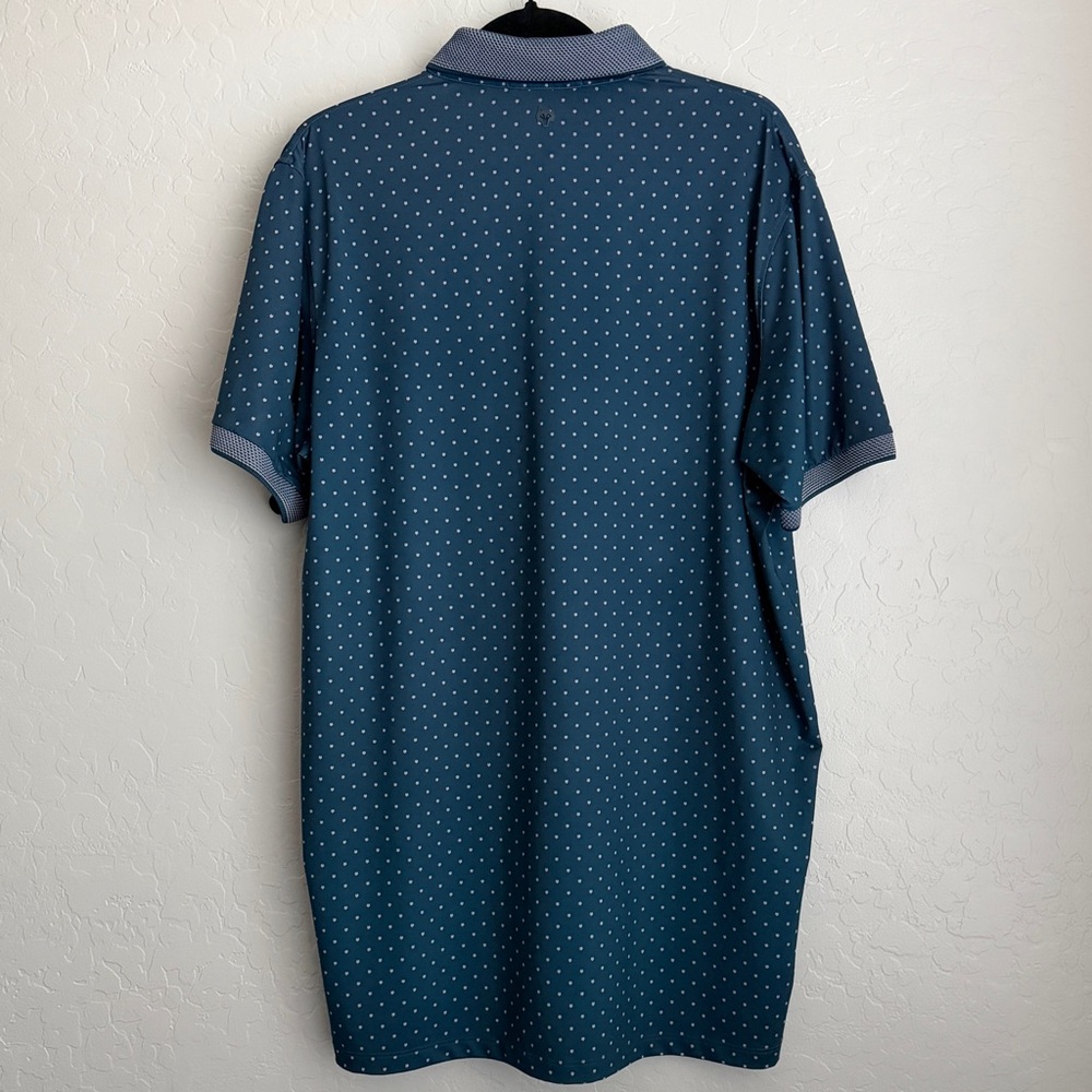 Greyson Men's Wolf Icon Dot Short Sleeve Golf Polo Shirt Dark Green Large - Picture 3 of 9